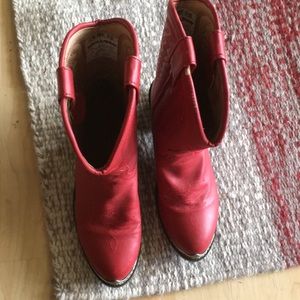 Red Leather cowgirl boots